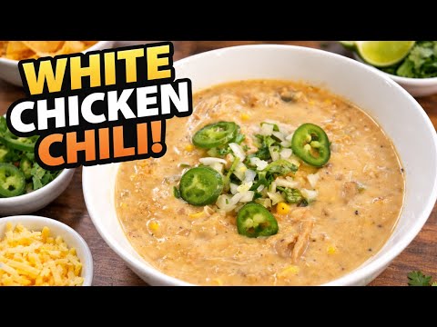 Creamy White Chicken Chili | Easy Crock Pot Comfort Food Recipe