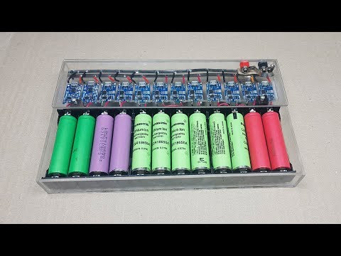 Charging station for lithium batteries 18650 12 cells, home battery charger