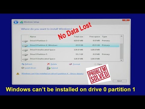 How To Fixed Windows Cannot Be Installed On Drive 0 Partition 1 Without Data Loss