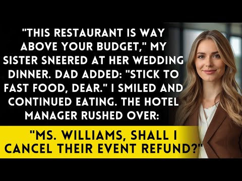 Family Mocked Me at Sister’s Wedding:'You Can’t Afford Dinner Here'Then Hotel Manager Said I’m Owner