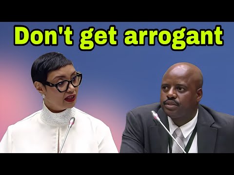 Dereleen James teaching lesson about corruption to Julius Mkhwanazi.