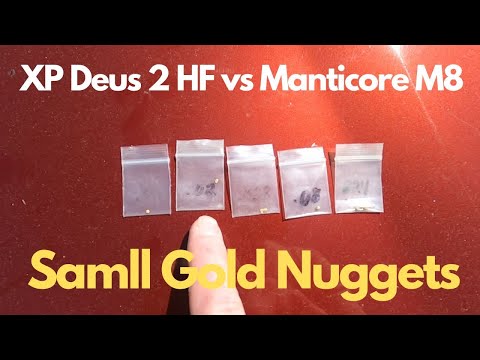 Small Gold XP Deus 2 HF Coil vs Minelab Manticore M8 Coil High Mineral Ground