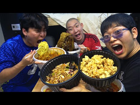 배말랭 캠핑카에서 짜장면 짬뽕 탕수육 양장피 중식먹방!!!!!