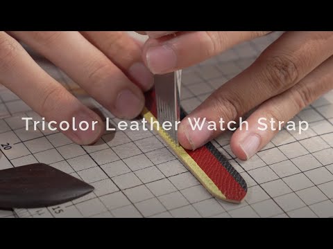 Making a Tricolor Leather Watch Strap from Epsom Leather | Apple Watch Leather Band (Handmade)