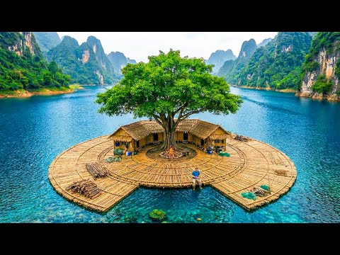 He Left Civilization Behind to Build a Floating Shelter System, Starting From Zero, Bushcraft skill