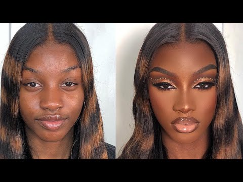 Neutral exotic glam X step by step how to do eyeshadow 😱🔥 #darkskinmakeup #makeuptutorial