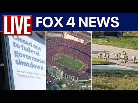🔴 LIVE: Texas vs OU, government shutdown & more | FOX 4 EVENING NEWS