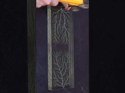 Lightning Strikes Twice in a Block of Acrylic  #experiment #cool #physicsexperiment #wow #science