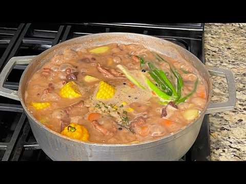 Jamaican Red Peas Soup with Cow Skin & Chicken Foot | Real Yard Style Recipe 🇯🇲