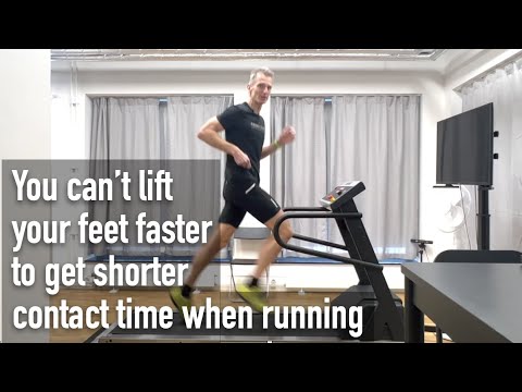 You can’t lift your feet faster to get shorter contact time when running