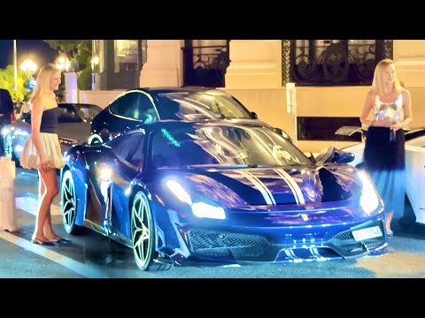 Millionaire Lady driving Her Farrari 488 Pista Spider leaving Hotel de Paris Monaco MC @emman25MC