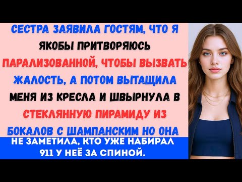 Моя сестра толкнула меня из инвалидной коляски на своей помолвке, бросив: «Хватит притворяться ради