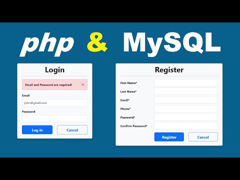 Create Login and Register Forms using PHP and MySQL | Registration Authentication and Authorization