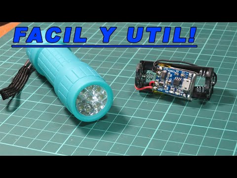 LINTERNA ( ADAPTACION DE PILAS A BATERIA RECARGABLE )