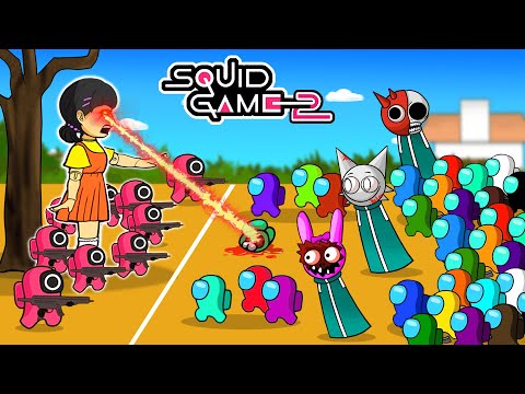 Among Us in SQUID GAMES x SPRUNKI vs The Most Secure House | Among Us Funny Animation