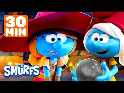 Smurfette Scares Bigmouth on Halloween &  Lily Stops Gargamel! | 30 Minutes | Shimmer and Shine