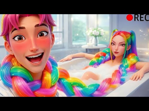 VLOG: Mira Got Long Magical RAINBOW Hair 😱 Abby's In Shock | SAJA Boys x Huntrx (KPDH Funny Moments)