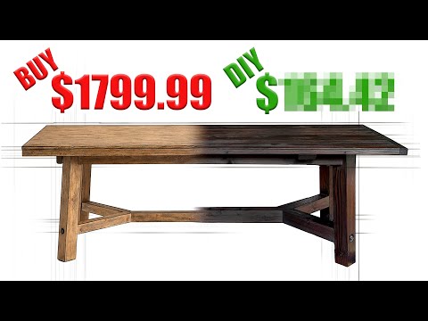 Build an $1800 Pottery Barn Table with Lowe's Lumber