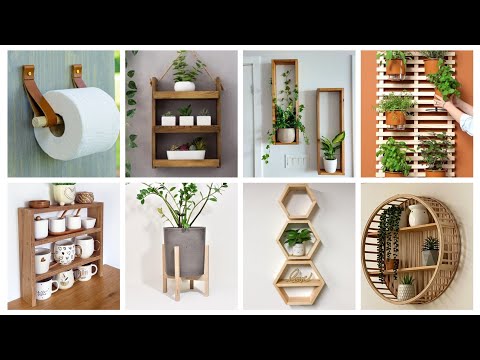 افكار✨عندك قطع خشبية أو صندوق فواكه اصنعي اجمل منظمات ورفوف بنفسك #diy #deco #craft #ideas #home