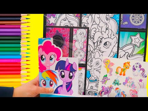 My Little Pony Giant Poster Coloring + Unicorn Stamp & DIY Sticker Story