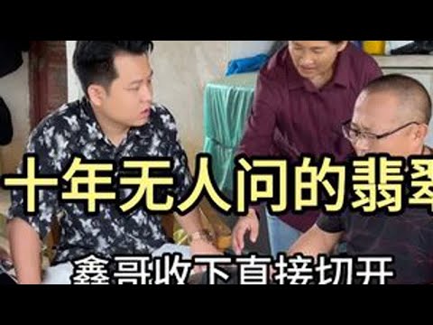 十年无人问的翡翠，鑫哥收下直接切开。#翡翠 #翡翠原石 #翡翠知识 #鑫哥翡翠