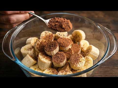 My Family Trick! Only banana and cocoa?! The most amazing dessert in 5 minutes!