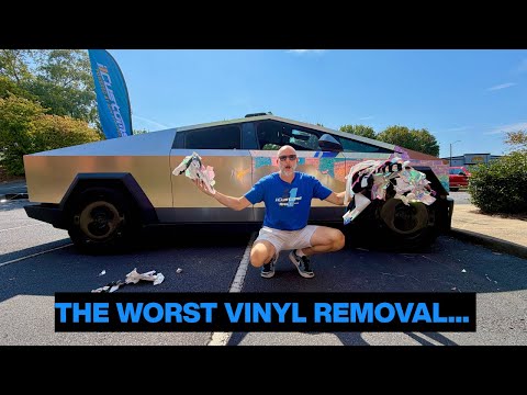Painful Chrome Wrap: Removing Cheap Vinyl from a Cybertruck 😩 | Why Quality Wraps Matter