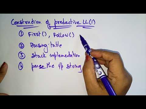 LL(1) parser | First and Follow functions | CD | Compiler Design | Lec-14 |  Bhanu Priya