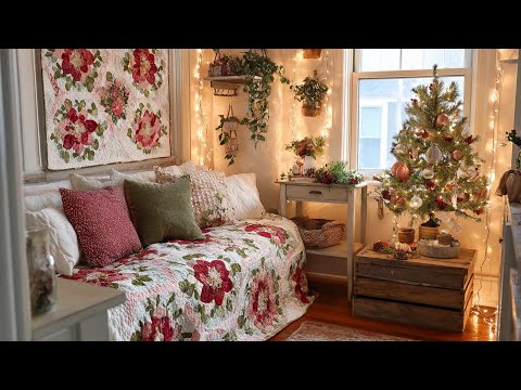 Vintage Farmhouse Christmas 2025 🎄 Cozy Red, Cream & Green Holiday Styling Inspiration 