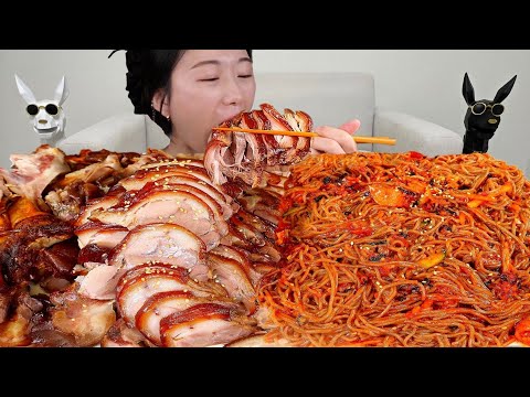 ASMR 하.. 마음에 안드네요😭 족발 막국수 리얼먹방 :) pig hocks , Mak noodle MUKBANG