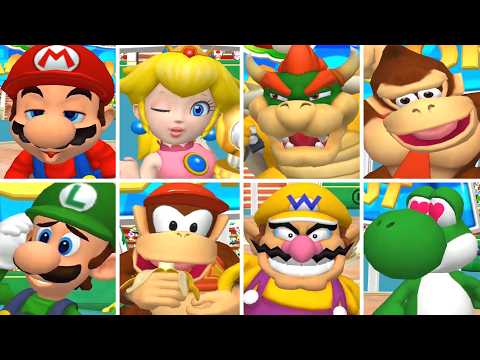 Mario Power Tennis - All Characters Victory Animations