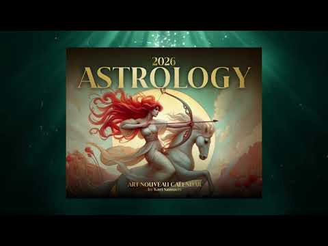 2026 Art Nouveau Goddess Astrology Calendar | Zodiac Art & Moon Phases