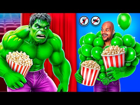 Superhero Showdown! Fake vs Real Superheroes Sneaking into the Movies!