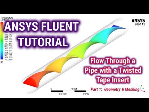 ANSYS Fluent Tutorial | Flow Through a Pipe with a Twisted Tape Insert | ANSYS Tutorial Part 1/2