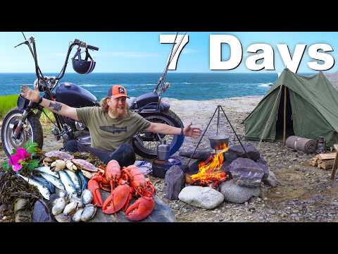 7 Day Eating What We Catch & Cook From One End of Maine to the other on a Motorcycle 