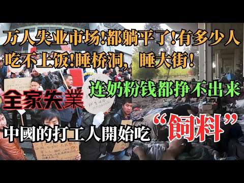 中國經濟寒冬中年失業，集体逃車票不刷卡！全家失業，连奶粉钱都挣不出来，每天吃點剩飯剩菜！京東搞活動吸“人血”讓商家和騎手出錢！广州万人失业市场，都躺平了，又有多少人吃不上饭，睡桥洞，睡大街！
