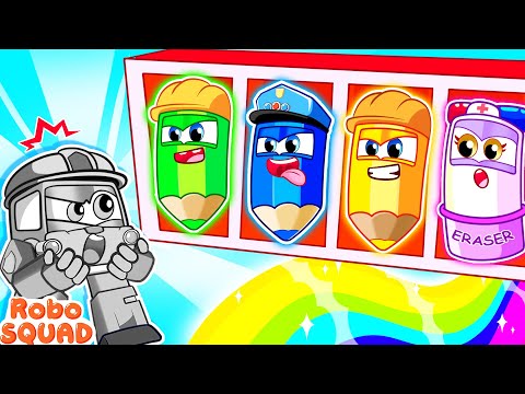 Make Up with Color Drawing Pencil π€© Learn Good Behaviour in Cinema π₯ Cartoon for Kid by RoboSquad