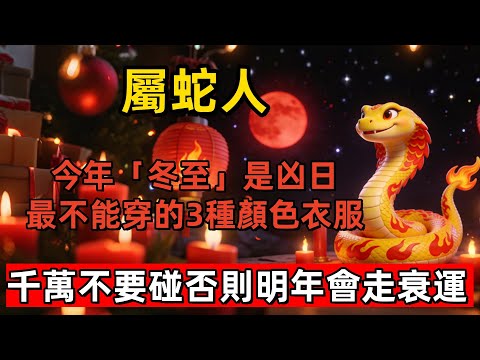 今年「冬至」是凶日！提醒屬蛇人：最不能穿的3種顏色衣服，千萬不要碰，否則明年會走衰運！#生肖 #運勢 #風水 #財運 #佛教 #佛韻玄心#佛学