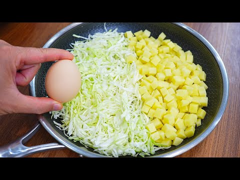 Cabbage, Potatoes with eggs is better than meat! Simple and so Delicious breakfast! Cabbage recipes
