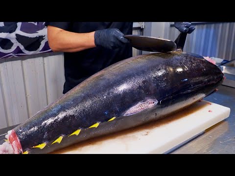World's Sharpest Tuna Knife!Superb yellowfin Tuna cutting skill, Luxurious sashimi / 最鋒利的刀!黃鰭鮪魚切割技能