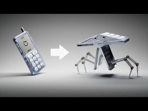 Transforming a Phone into a Robot in Blender