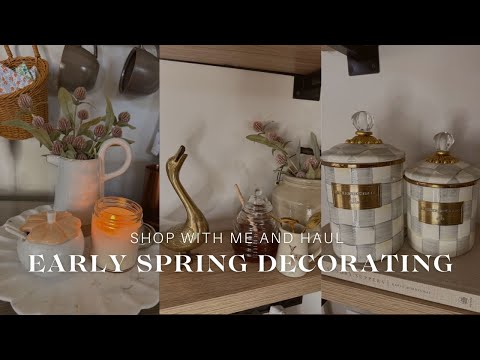 EARLY SPRING DECORATE WITH ME | HOME DECOR SHOP WITH ME, HAUL, COFFEE BAR