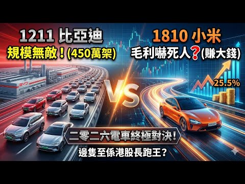 【比亞迪 vs 小米】比亞迪規模無敵,小米毛利嚇死人?二零二六電車終極對決!邊隻至係港股長跑王?#比亞迪 #小米 #1211 #1810 #港股 #su7 #yu7 #投資 #投資理財