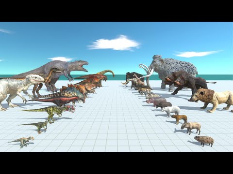 Dinosaurs Team vs Mammals Team - Animal Revolt Battle Simulator