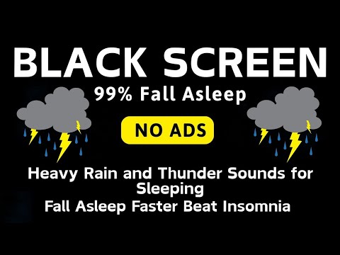 🔴 Heavy Rain and Thunder Sounds for Sleeping 🌧 Black Screen 🌧| 10 Hours Relaxing Rainstorm Ambience