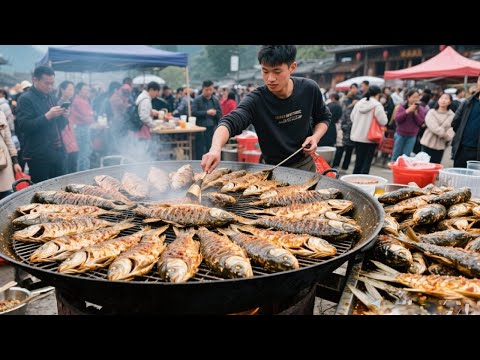 四川雅安天价烤鱼，鲫鱼35一斤鱼头鱼骨一起吃，不排4小时吃不上【好食勇哥】