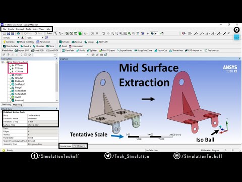 3D to 2D Conversion | Mid surface Extraction | Lesson 13 | Ansys Tutorial