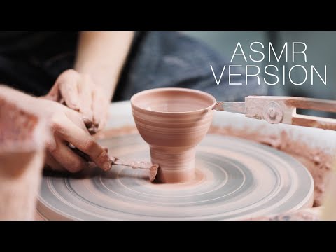 Throwing and Trimming some Stoneware Bowls with Tall Foot-rings — ASMR Version