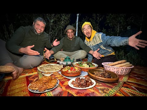 Ramadan Breakfast with Hunters - Special Iftar Food in Morocco!!
