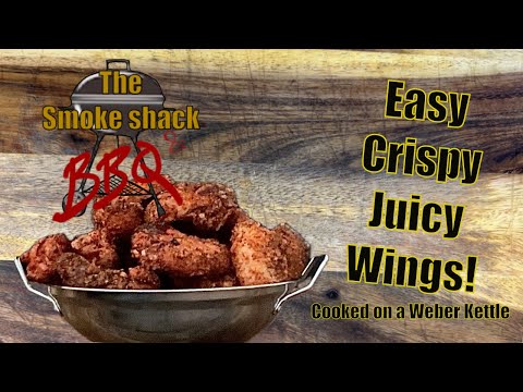 Easy juicy BBQ chicken wings on a Weber Kettle